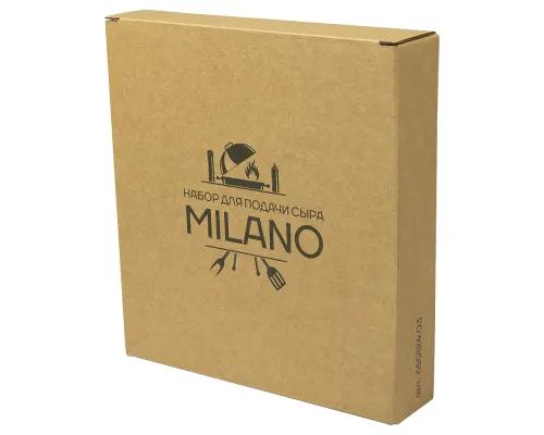 Набор для подачи сыра «Milano», черный, серебристый, натуральный