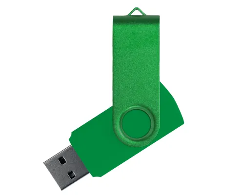 Флеш накопитель USB 2.0 Twister Assembly 16GB, пластик Софт Тач/металл, зеленый/зеленый
