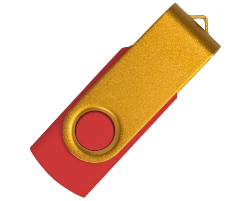 Флеш накопитель USB 2.0 Twister Сolor Mix 16GB, пластик Софт Тач/металл, красный/желтый