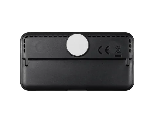 Часы настольные Chronos с термометром и гигрометром, с ж/к дисплеем, черные