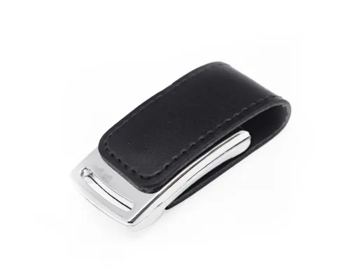 Флеш накопитель Shine, USB 2.0 32GB, металл/кожзам, серебро/черный 32GB
