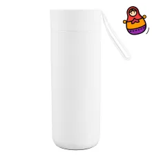 Термокружка Бастион 400 мл с силиконовым ремешком, пластик/металл, белый