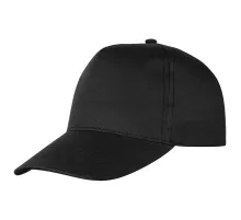 Кепка 5-панельная Lester Velcro 180, черная