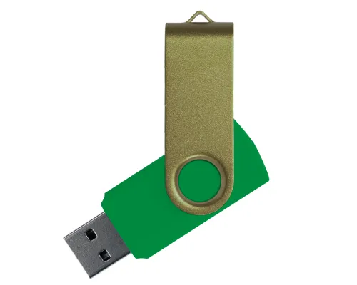 Флеш накопитель USB 2.0 Twister Сolor Mix 16GB, пластик Софт Тач/металл, зеленый/оливковый