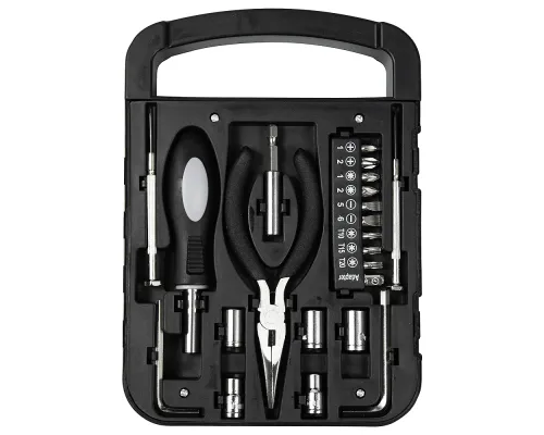 Набор инструментов Tools Unitrade, 22 инструмента,  черный, в пластиковом футляре