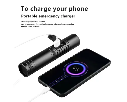 Фонарь Tools Mechelen, алюминиевый, аккумуляторный, с электронным дисплеем, с зарядкой type-c, черный