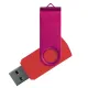 Флеш накопитель USB 2.0 Twister Сolor Mix 16GB, пластик Софт Тач/металл, красный/розовый