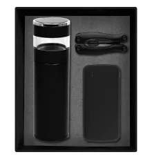 Набор подарочный Solution Prestige Trio (внешний аккумулятор, мультитул, термос), черный