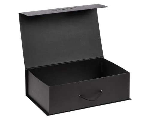 Подарочная коробка, размер 39*26,3*11 см, Solution Prestige Big Case Soft с магнитным клапаном и ручкой , с EVA ложементом 36,8*25,1*4 см под индивидуальную вырубку  , черная,