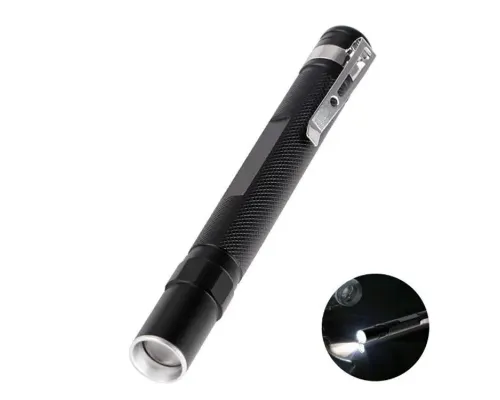 Фонарь Tools Dinan, алюминиевый, с клипсой, черный