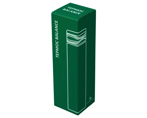 Термос Balance вакуумный стальной, 500 мл, пластиковая крышка, зеленый, матовый