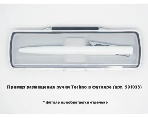 Ручка шариковая, пластиковая, металлическая, белая/серебристая, Techno Ручка шариковая, пластиковая, металлическая, белая/серебристая, Techno