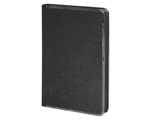 Ежедневник Alfa Techno Soft A5, черный, недатированный, в твердой обложке с металлическим элементом