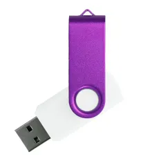 Флеш накопитель USB 2.0 Twister Сolor Mix 16GB, пластик Софт Тач/металл, белый/фиолетовый
