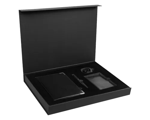 Набор подарочный Solution Prestige Quardo ( ежедневник, колонка, обложка для паспорта, ручка), черный