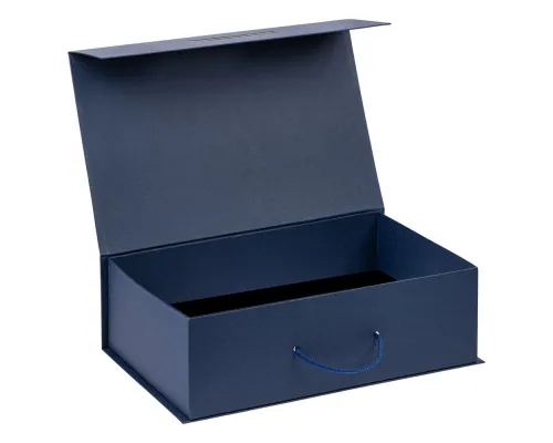 Подарочная коробка, размер 39*26,3*11 см, Solution Prestige Big Case Soft с магнитным клапаном и ручкой , с EVA ложементом 36,8*25,1*4 см под индивидуальную вырубку, темно-синяя