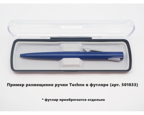 Ручка шариковая, пластиковая, металлическая, синяя/серебристая, Techno Ручка шариковая, пластиковая, металлическая, синяя/серебристая, Techno