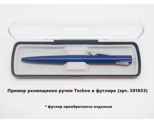 Ручка шариковая, пластиковая, металлическая, синяя/серебристая, Techno Ручка шариковая, пластиковая, металлическая, синяя/серебристая, Techno