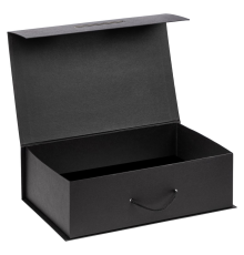 Подарочная коробка, размер 39*26,3*11 см, Solution Prestige Big Case Soft с магнитным клапаном и ручкой , с EVA ложементом 36,8*25,1*4 см под индивидуальную вырубку  , черная,