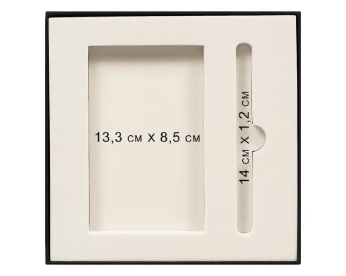 Коробка подарочная, размер 18*18*2 см, Solution Superior Linen, черная, бежевый ложемент под ручку и прямоугольный предмет