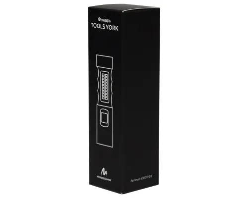 Фонарь Tools York, алюминиевый, аккумуляторный, с зарядкой type-c, черный