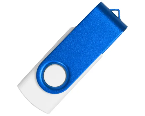 Флеш накопитель Twister Сolor Mix 64GB, пластик Софт Тач/металл, белый/синий