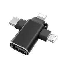 Переходник (адаптер) OTG 4 в 1 (micro USB, Lightning, Type C, USB A, speed up to 5 gigabit