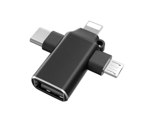 Переходник (адаптер) OTG 4 в 1 (micro USB, Lightning, Type C, USB A, speed up to 5 gigabit Переходник (адаптер) OTG 4 в 1 (micro USB, Lightning, Type C, USB A, speed up to 5 gigabit