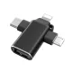 Переходник (адаптер) OTG 4 в 1 (micro USB, Lightning, Type C, USB A, speed up to 5 gigabit