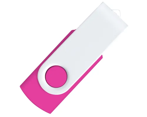 Флеш накопитель USB 2.0 Twister Сolor Mix 16GB, пластик Софт Тач/металл, розовый/белый