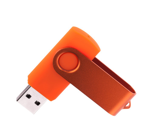 Флеш накопитель USB 2.0 Twister 16GB, пластик Софт Тач/металл, оранжевый/оранжевый Флеш накопитель USB 2.0 Twister 16GB, пластик Софт Тач/металл, оранжевый/оранжевый