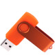 Флеш накопитель USB 2.0 Twister 16GB, пластик Софт Тач/металл, оранжевый/оранжевый
