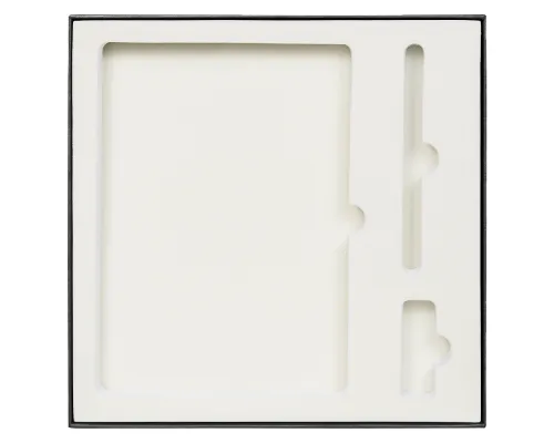 Коробка подарочная Solution Superior Linen под ежедневник, ручку и флешку, черная, 25,7x25,7 см, бежевый ложемент