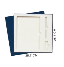 Коробка подарочная Solution Superior Linen под ежедневник, ручку и флешку, черная, 25,7x25,7 см, бежевый ложемент