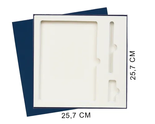 Коробка подарочная Solution Superior Linen под ежедневник, ручку и флешку, черная, 25,7x25,7 см, бежевый ложемент