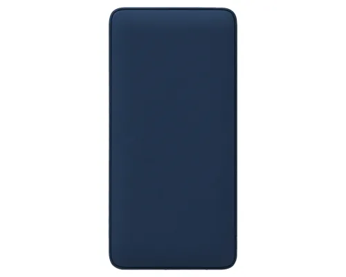 Внешний аккумулятор (powerbank)  «WeCharge Soft Touch»,  10 000 mAH, Power Delivery (PD) 25.5W, со светящимся логотипом после гравировки, c цифровым дисплеем для контроля заряда, темно-синий
