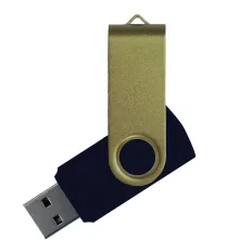 Флеш накопитель USB 2.0 Twister Сolor Mix 16GB, пластик Софт Тач/металл, черный/оливковый