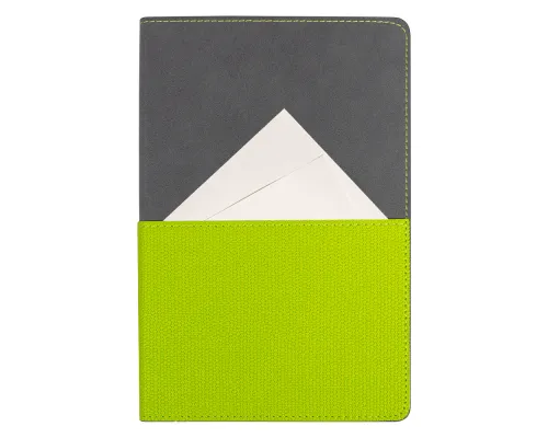 Ежедневник Flexy Smart Harbor Nuba Billy А5, темно-серый/салатовый, недатированный, в гибкой обложке