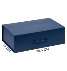 Подарочная коробка, размер 39*26,3*11 см, Solution Prestige Big Case Fabrique с магнитным клапаном и ручкой , темно-синяя