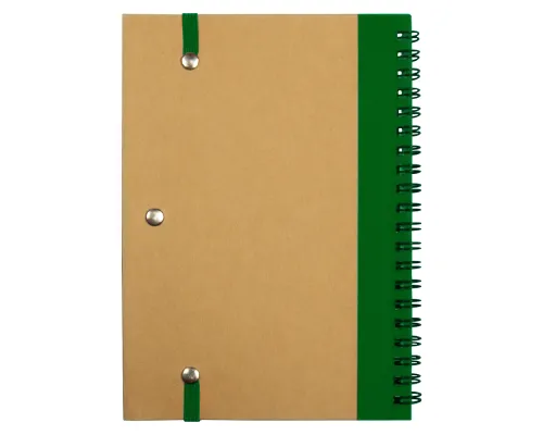 Блокнот B6 Easy Way, на пружине, в твердой обложке, c ручкой, зеленый