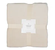 Плед мягкий флисовый Super Soft  Comfort Travel, 125*170 см, бежевый