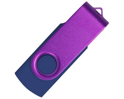 Флеш накопитель USB 2.0 Twister Сolor Mix 16GB, пластик Софт Тач/металл, темно-синий/фиолетовый
