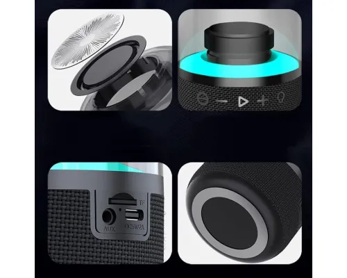Колонка беспроводная MyTone Mega Bass со светомузыкой, черная Колонка беспроводная MyTone Mega Bass со светомузыкой, черная