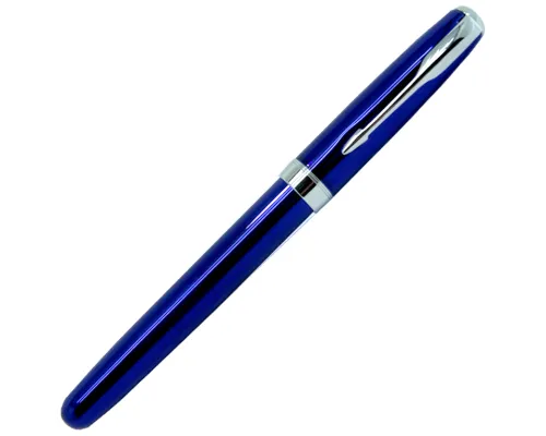Ручка роллер, металлическая, синяя/серебристая, BLUE KING
