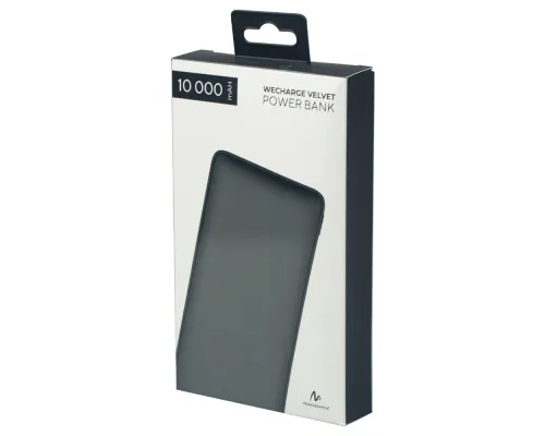 Внешний аккумулятор (powerbank) «WeCharge Velvet», 10 000 mAH, 5V -2A , c цифровым дисплеем для контроля заряда, черный
