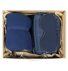 Набор подарочный Solution Prestige Quadro ( дорожный плед, косметичка дорожная Comfort Сity Travel, косметичка дорожная Comfort Avenue, маска для сна ), синий
