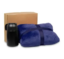 Набор подарочный Solution Duo (плед, термос для еды), синий