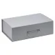 Подарочная коробка, размер 38,5*26*10,5 см, Solution Prestige Big Case Linen с магнитным клапаном и ручкой , серебристая