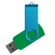 Флеш накопитель USB 2.0 Twister Сolor Mix 16GB, пластик Софт Тач/металл, зеленый/голубой