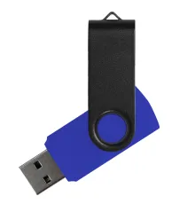 Флеш накопитель USB 2.0 Twister Сolor Mix 16GB, пластик Софт Тач/металл, синий/черный